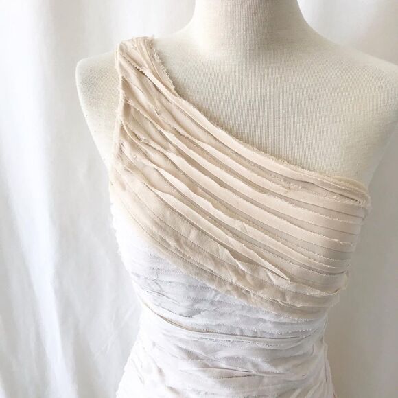Bebe ombré ruched Single Shoulder Party Dress S - Picture 2 of 9